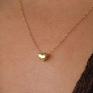 minimal heart necklace
