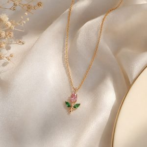 Tulip Necklace Pink